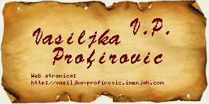 Vasiljka Profirović vizit kartica